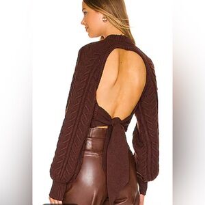 REVOLVE Open Back Chocolate Sweater